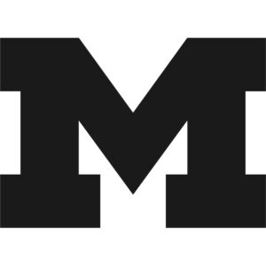 Logo of University of Michigan in black and white